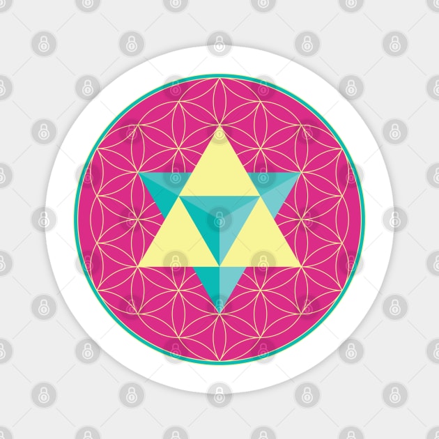 Merkaba on Flower of Life Magnet by GalacticMantra