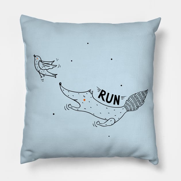 Run! Pillow by annapaff