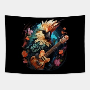 Cockatiel Playing Guitar Tapestry