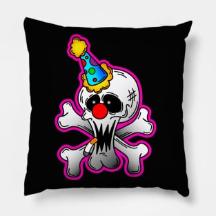 Clown and Crossbones Pillow