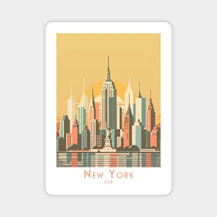 Metropolitan Glow - New York Skyline Poster Magnet