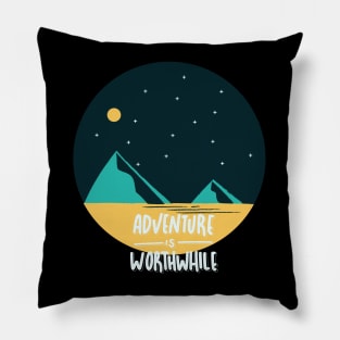 Adventure is worthwhile Explore the world travel lover summer holidays vacation Pillow