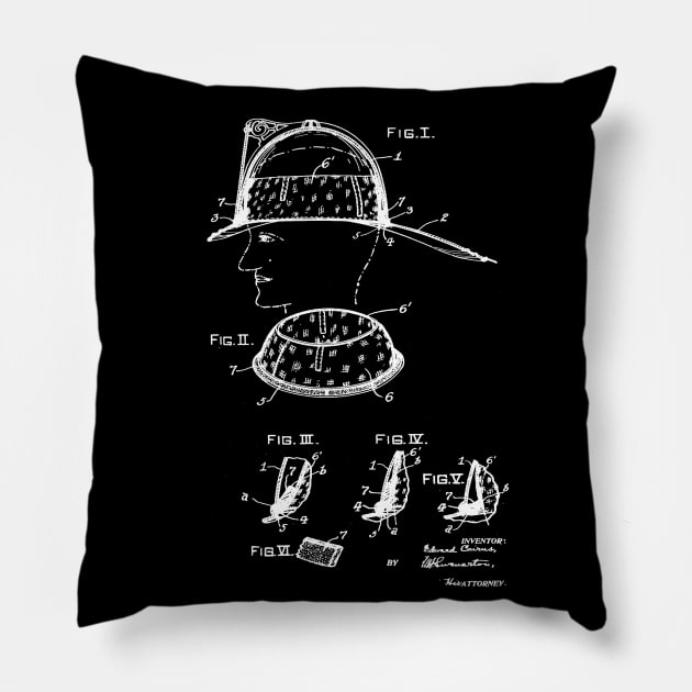 Headgear Vintage Patent Drawing Pillow by TheYoungDesigns