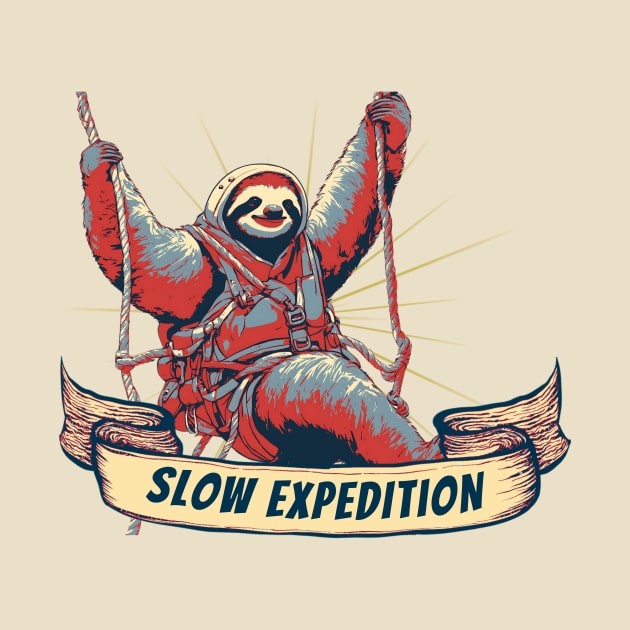 Slow Expedition Funny Sloth Climber by DesignArchitect