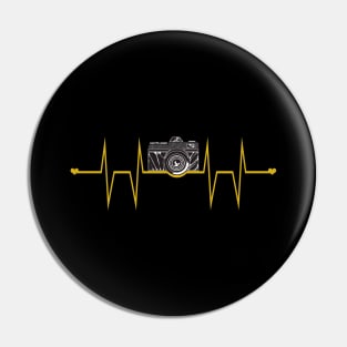 Photographer's Camera Heartbeat Photography Love Pin