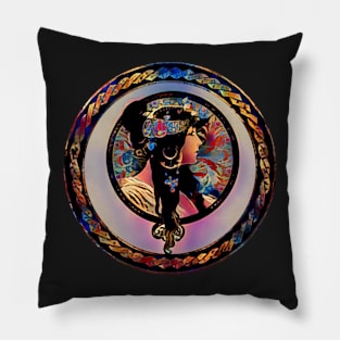 Framed Tetes Byzantines Brunette Dream Pillow