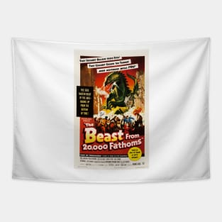 BEAST FROM 20,000 FATHOMS Hollywood Horror B Film Retro Movie Tapestry