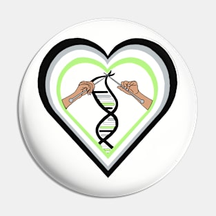 Agender Pride Flag Knitted DNA Heart Pin