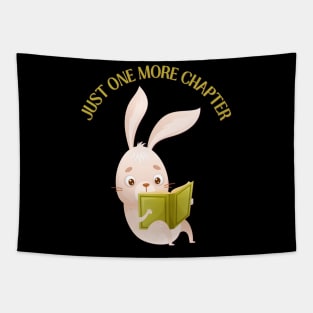 Little bunny reading book Just one more chapter I Love Books Bookoholic Tapestry