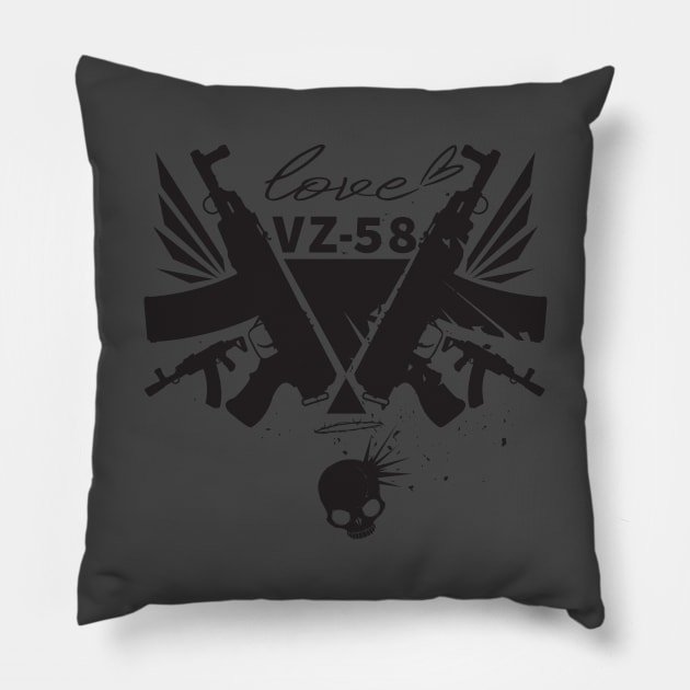 Black wings Assault rifle VZ-58 Pillow by YujiVI