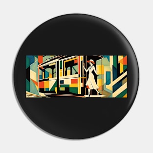 The Art of Trams - Soviet Realism Style #002 - Mugs For Transit Lovers Pin