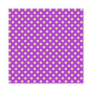 Yellow Polka Dots Pattern on Purple Background T-Shirt