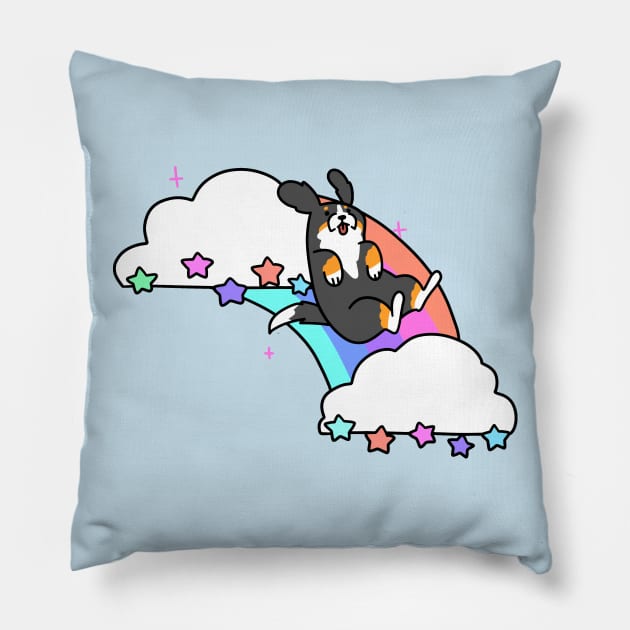 Rainbow Cloud Bernie Pillow by saradaboru