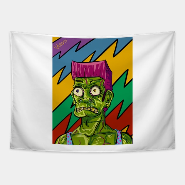 "Frank Stein" FACES COLLECTION Tapestry by mikiad