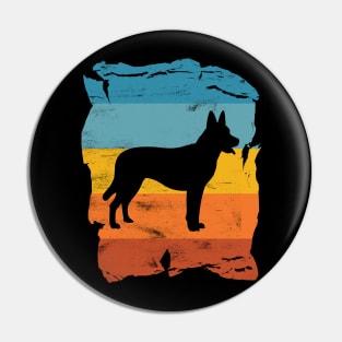 Dutch Shepherd Distressed Vintage Retro Silhouette Pin