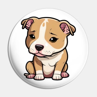 Cute Adorable Kawaii Brown Pitbull Terrier Pin