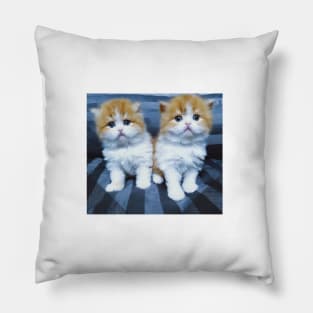 The twin cute cats Pillow