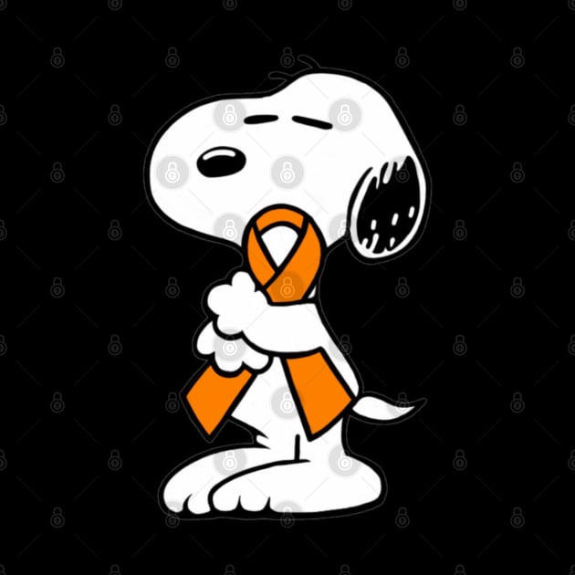 Dog Hugging an Awareness Ribbon (Orange) by CaitlynConnor