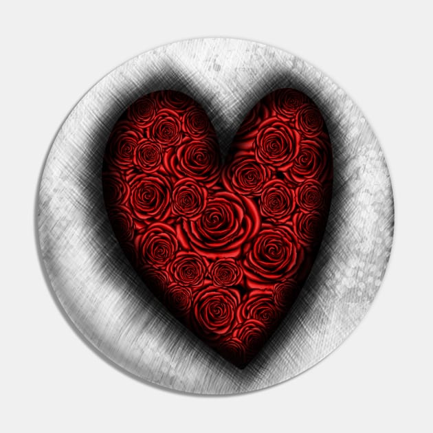 Ace of Hearts with Roses Pin by DeneboArt