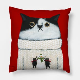 Snowcat Sweater Kitty Pillow