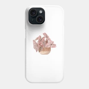 Pink Caladium Illustration, House Plants Phone Case