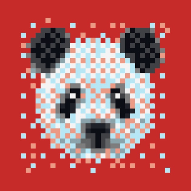 Retro 8bit Pixel Art Panda Bear by Blue Planet Boutique