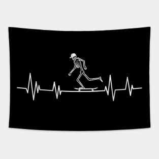 Skater heartbeat Girl Skateboarding Skateboard heartbeat lover birthday Tapestry