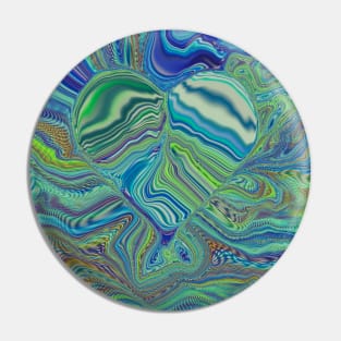 Tie Dye Ripples - Psychedelic Art, heart tie dye, deep sea Pin