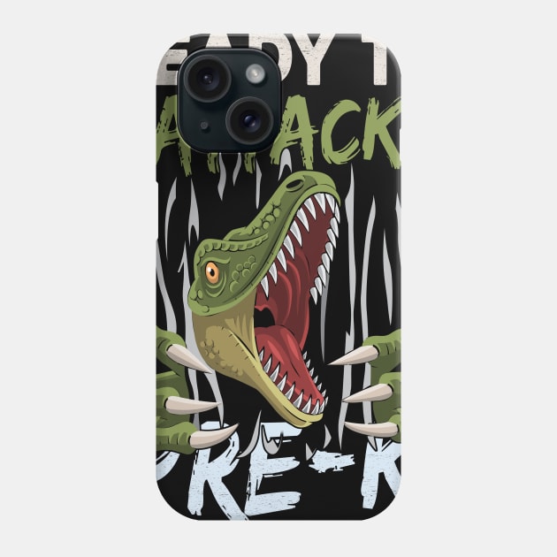 Dinosaur Kids Ready To Attack Pre-K Boys Back To School Phone Case by kateeleone97023