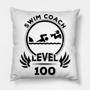 Level 100 Swim Coach Swimming Trainer Gift Pillow