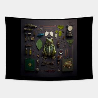 Frog: Knolling photography, ultra-safe camera, collectibles Tapestry