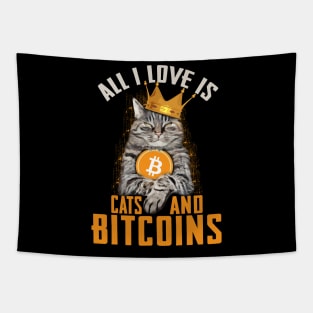 All I Love Is Cats And Bitcoins Tapestry