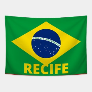 Recife City in Brazilian Flag Tapestry