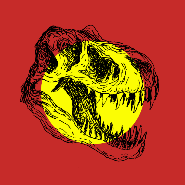 T-rex skull artwork by frankymonty