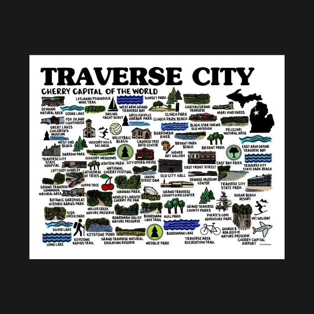 Traverse City Map by fiberandgloss