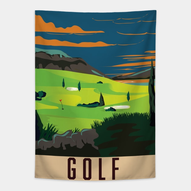 Golf Tapestry by nickemporium1