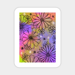 Tie-dye Flowers - Bright Magnet