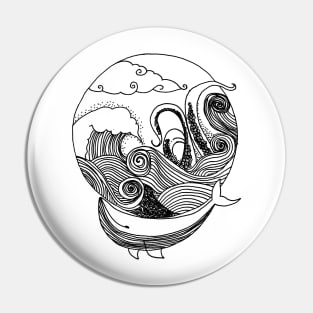 Whale by the Ocean Pin