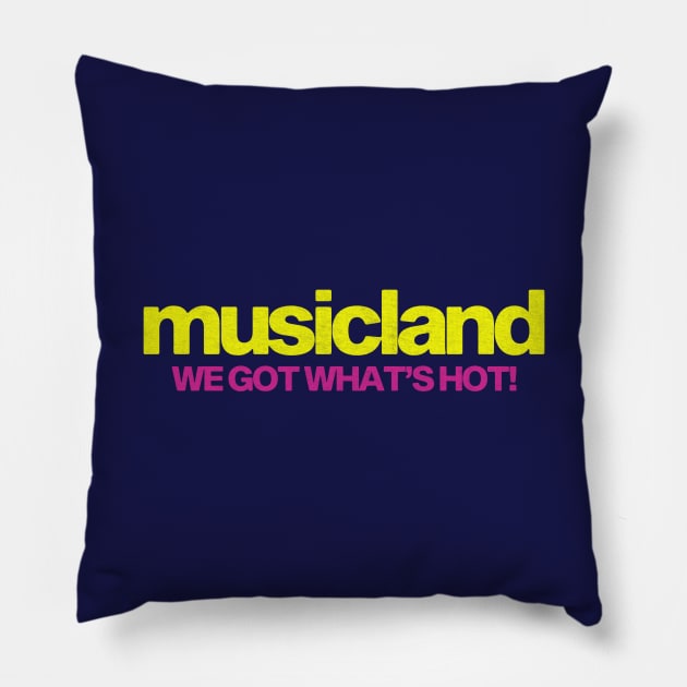 Musicland Record Store Pillow by Turboglyde