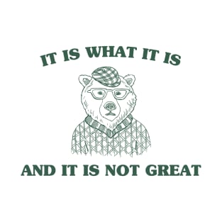 It Is What It Is And It Is Not Great , funny meme bear saying T-Shirt