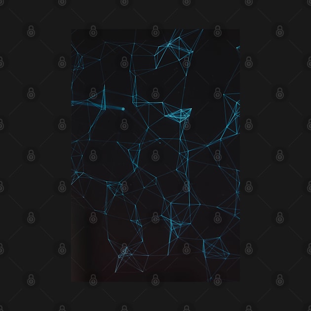 Abstract Blue Lines Resembling Star Constellation on Black Background by visualspectrum