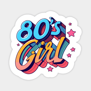 80s Girl Throwback Vintage - Retro Eighties Girl Pop Culture Magnet