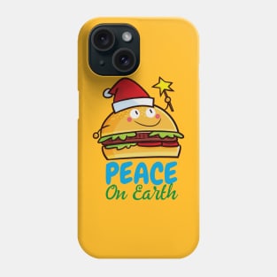 Cute christmas hamburger Hope Peace on Earth Phone Case