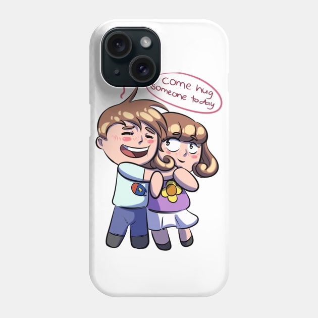 Hug Someone Today Phone Case by Colored Stardust