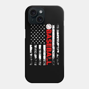 Baseball Lover American Flag Phone Case