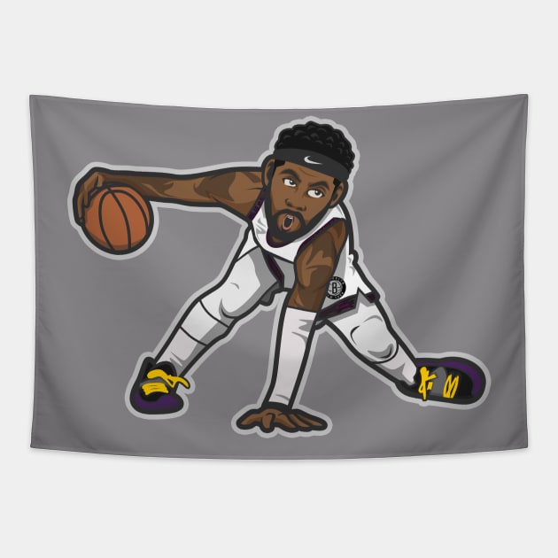 Kyrie Irving Cartoon Style Tapestry by ray1007