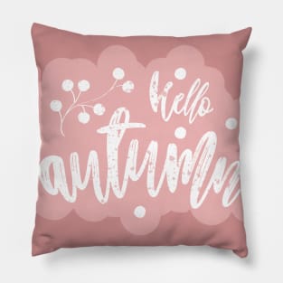 Pink Hello Autumn Pillow