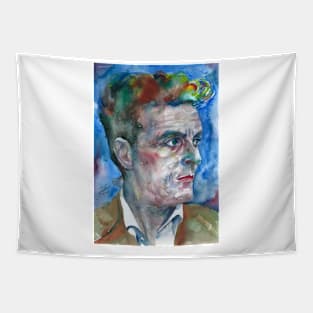 LUDWIG WITTGENSTEIN watercolor portrait .7 Tapestry