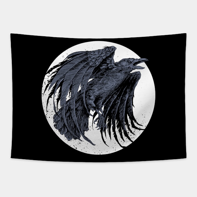 Crow night Tapestry by akawork280