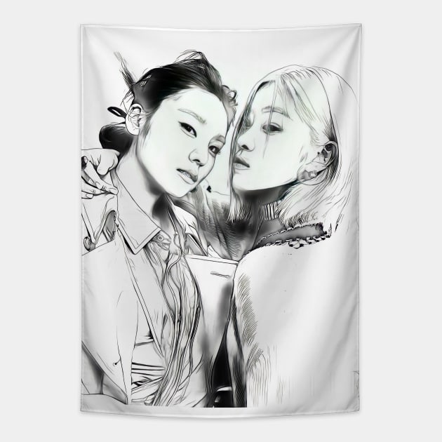 Itzy ryujin x yeji Tapestry by Danwpap2